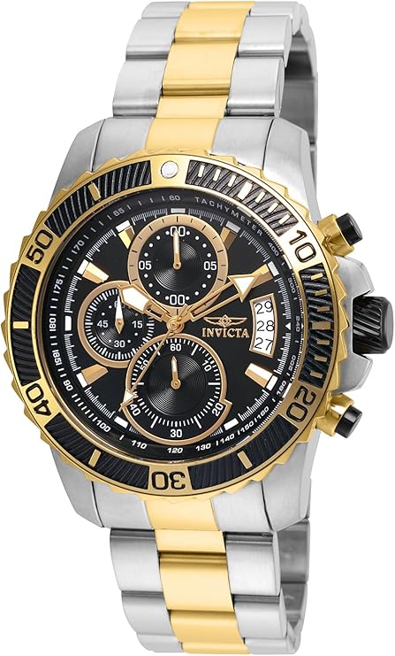 invicta 英弗他 男士 pro diver 石英手表 45mm 不锈钢表带,双色,22